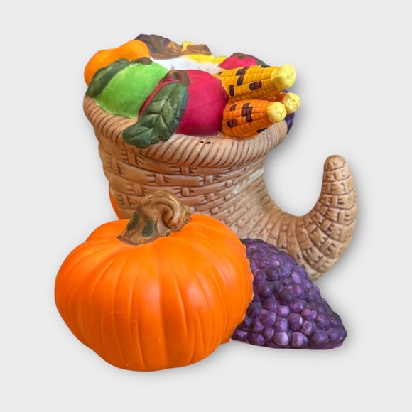 Partylite Fall Harvest Ceramic Cornucopia Taper Candle Holders Thanksgiving - Picture 8 of 11